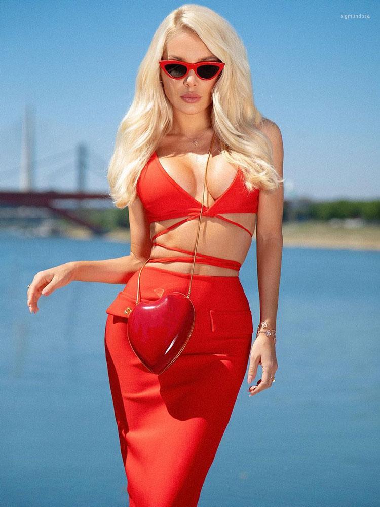 

Casual Dresses High Quality Bandage Maxi Dress Women Summer Solid Color Deep V Braided Show Waist Sexy Sleeveless Elegant Celebrity Party, Black