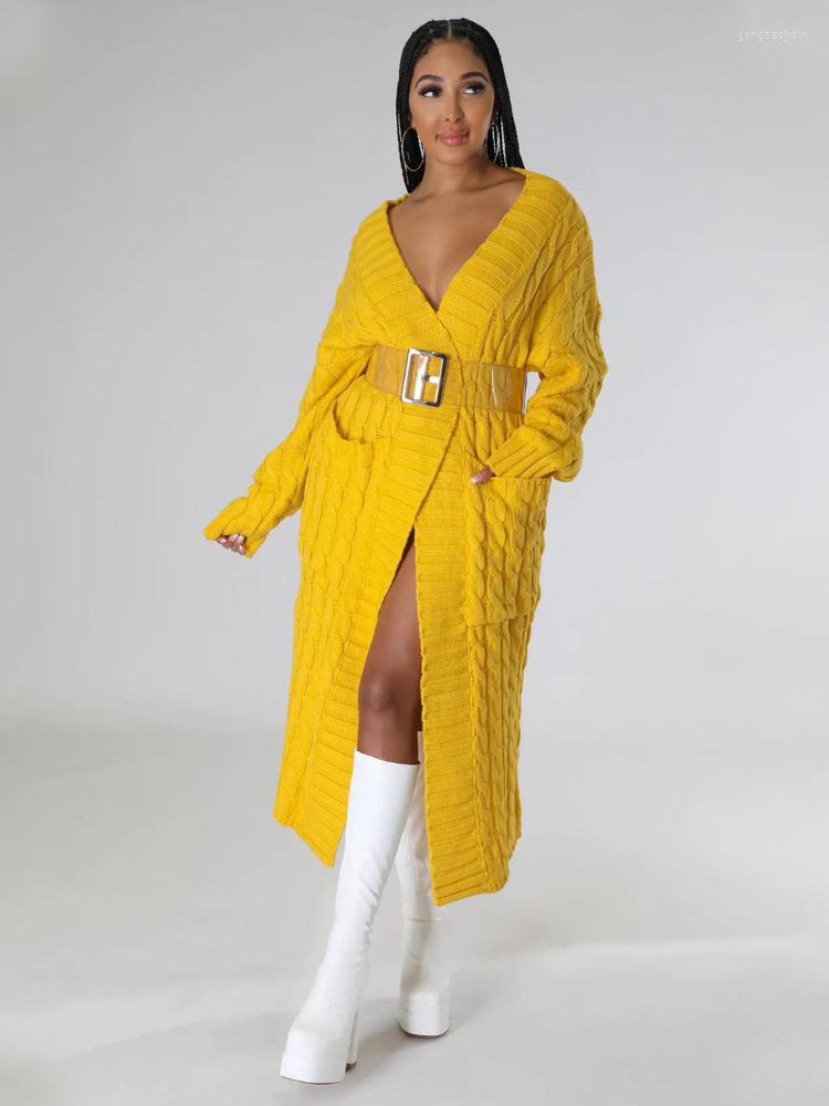 

Casual Dresses WUHE Autumn Winter Women Long Sleeve Sweater Coat Shirt Style Fashion Maxi Soild Elegant Streetwear, Beige