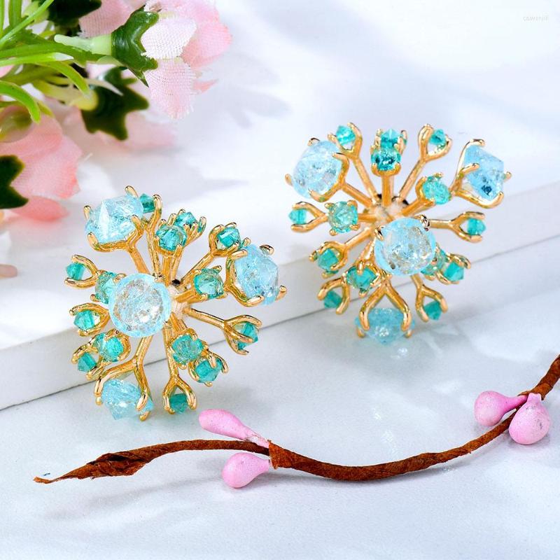 

Dangle Earrings GODKI Trendy Flowers Fireworks Earring For Women Wedding Cubic Zirconia Dubai Bridal Costume Jewelry Summer Party