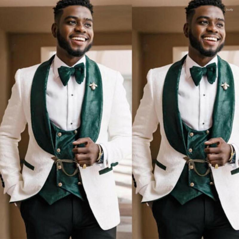 

Men's Suits Tuxedo Men Wedding 3 Piece Dark Green Blazer Pants Vest Formal Occasion Suit For Male, Burgundy