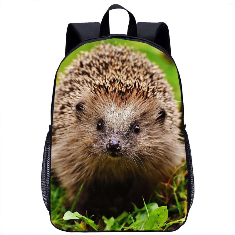 

School Bags Hedgehog Backpack Children's Kids Cool Animal 3D Print Travel Laptop Bag 17in Season Gift For Boys Girls, 10
