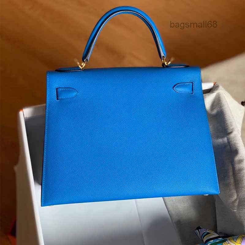 

9A Top Handmade Wax Line Designer Bag Luxury Ladies Handbag Classic Fashion Large Capacity Bag One Shoulder Diagonal Leather Brand Epsom bagsmall68, Water demon blue