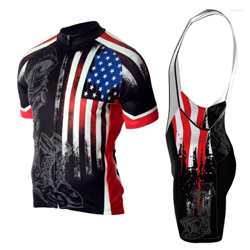 

Racing Jackets 2022 Men's United States TEAM Cycling Jersey Usa Black Clothing Sportwear Bike Wear Gel Pad, Style photo