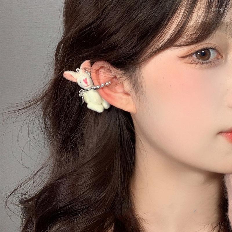 

Backs Earrings Fashion Pink Love For Women Gentle Romantic Ear Cuff Clip Earring Korean Wedding Jewelry Accessory Gifts