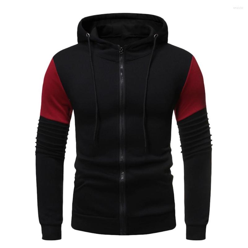 

Men's Hoodies JAYCOSIN Splicing Zipper Color Patchwork Hoodie Men Autum Winter Long Sleeve Hooded Sweatshirt Outwear Tops Blouse Nov21, Picture shown