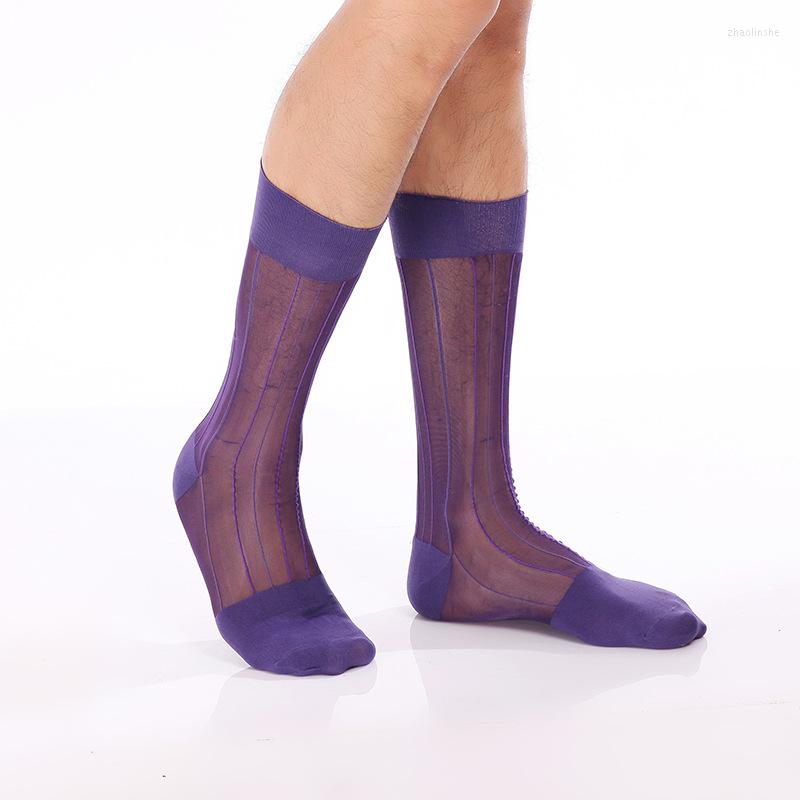

Men's Socks Tube Stocking Business Dress Stocks Ultra Thin Sheer Exotic Formal Wear Suit Men Sexy Transparent TNT, 03