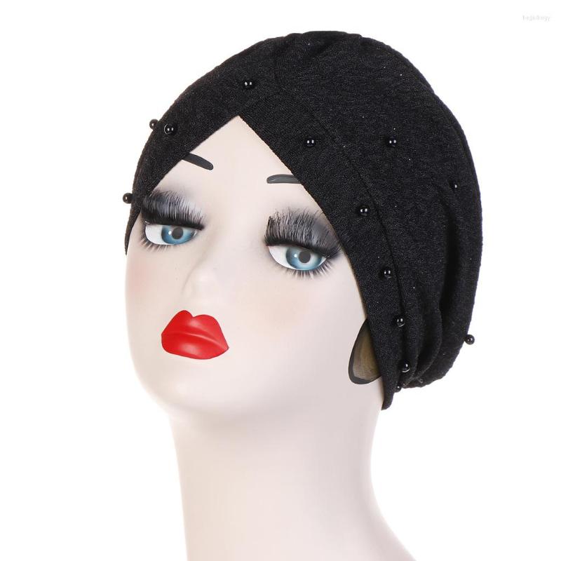 

Ethnic Clothing Muslim Women Solid Cotton Hijab Turban Caps Islam Musulman Beading Headwraps Bonnet Turbans For Soft Under Scarf Cap