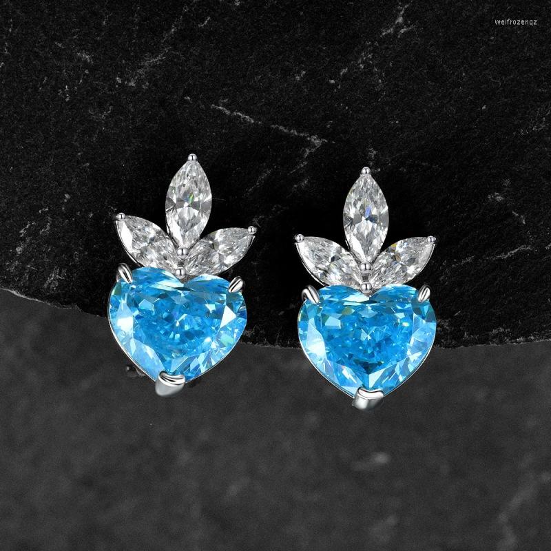 

Stud Earrings Apaison 10 12mm 3ct High Carbon Diamond For Women 925 Sterling Silver Sky Blue Earring Fine Jewelry Wholesale