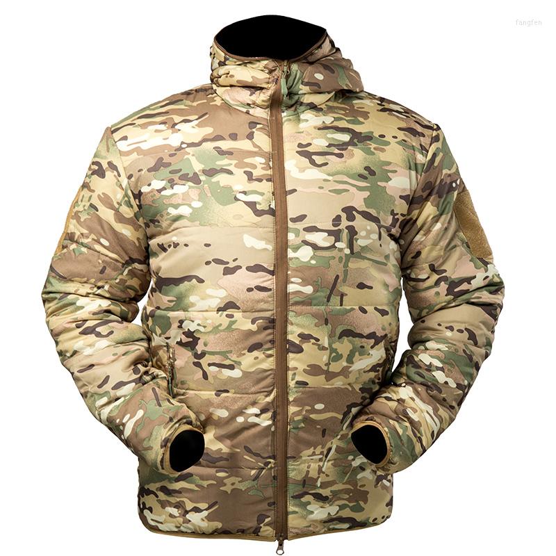 

Men's Down Autumn Winter Camouflage Tactical Military Parka With Hood Lightweight Working Clothing Hunting Outdoor Male Coat Outwear, Cp