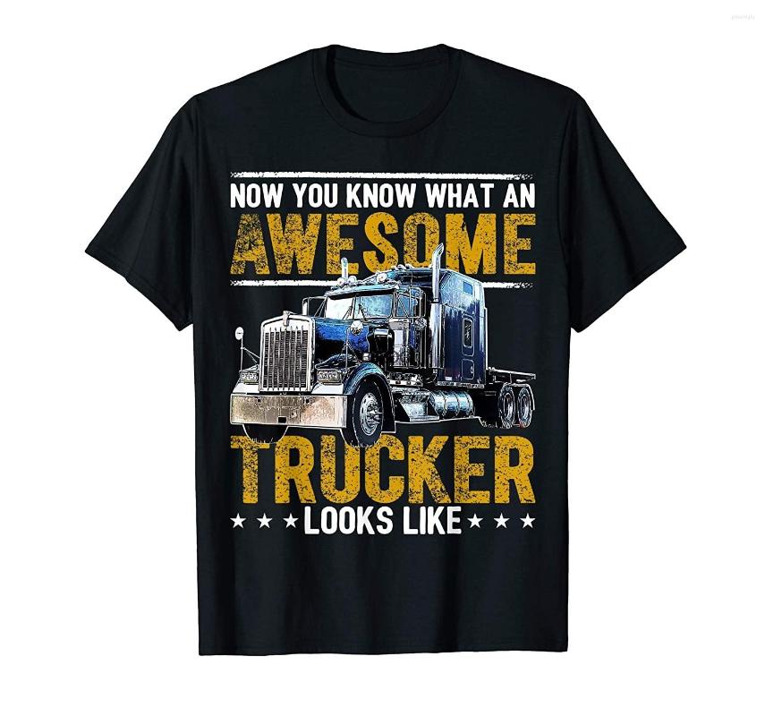 

Men' T Shirts Awesome Trucker Big Rig Semi-Trailer Truck Driver Gift Men T-Shirt, Men-darkpurple