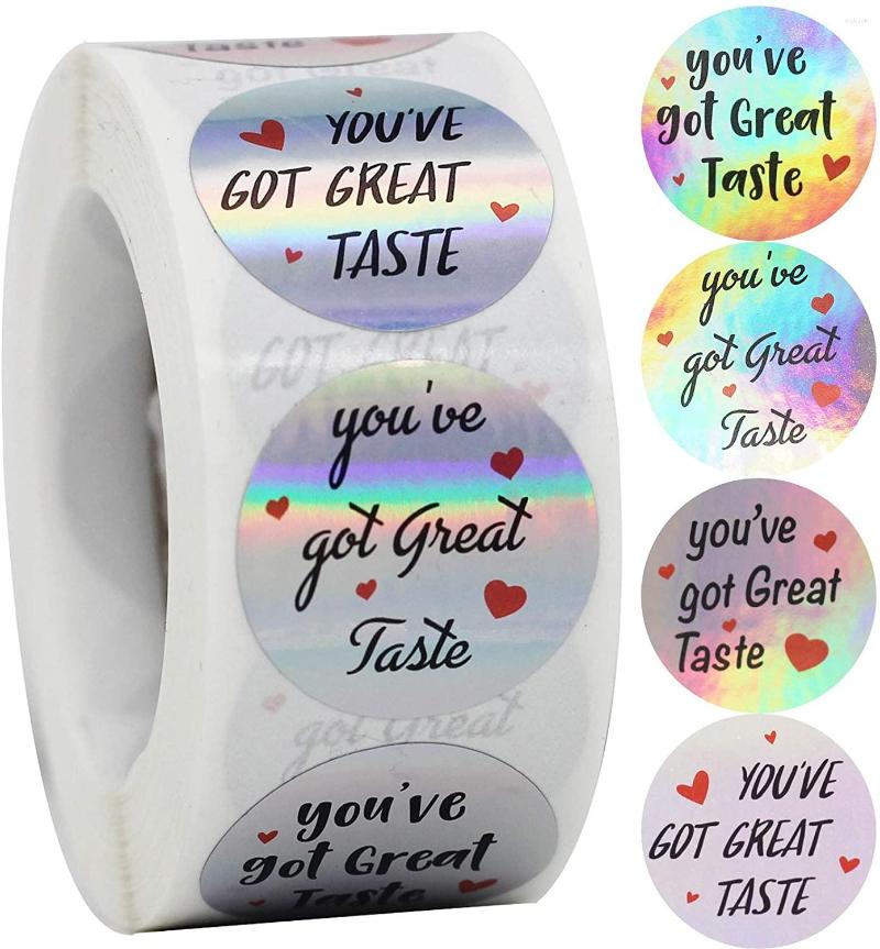 

Jewelry Pouches 500pcs You've Got Great Taste Stickers With 4 Designs Holographic Roll Baking 1" Thank You Sticker For Package