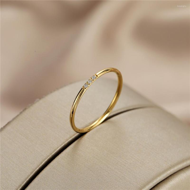 

Wedding Rings Anslow Fashion Jewelry Original Design Gold Color Zircon Titanium Steel Female Girls Kids Finger Extreme Thin Valentine's