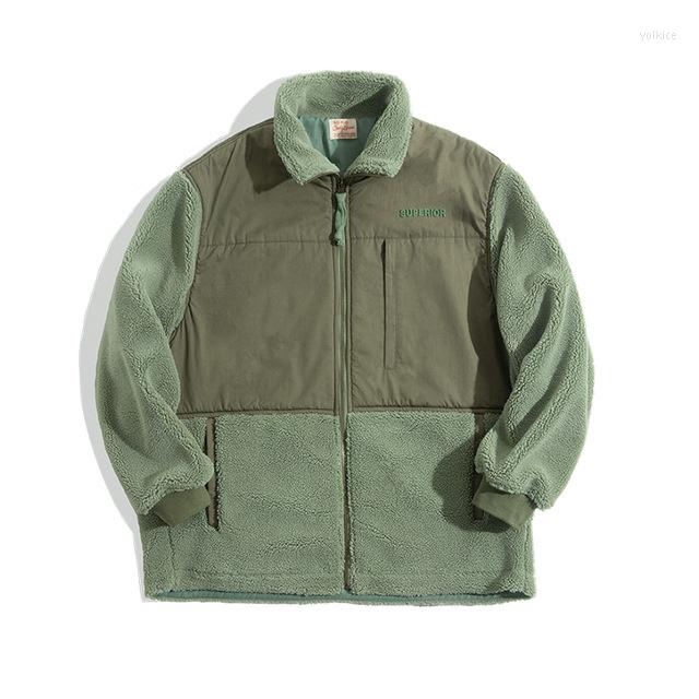 

Men' Down Fleece Jackets Polar Men Warm Fleeces Teddy Coat Wild Casual Vintage Tracksuit Jacket Parkas Winter Clothing, Black