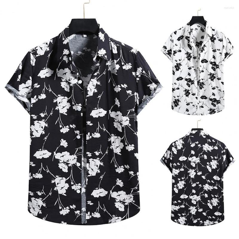 

Men's Casual Shirts Fashion Mens Hawaiian Shirt Male Colorful Printed Beach Short Sleeve Camisa Hawaiana Hombre Masculina 2022, Black