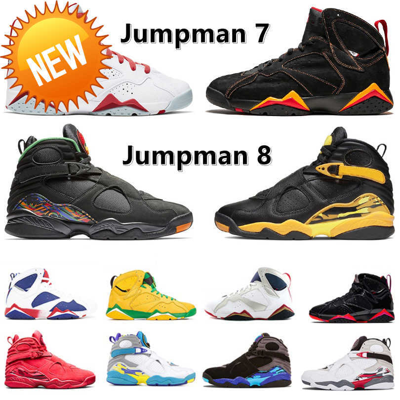 

NEW Jumpman 7 8 men Retro Basketball Shoes 7s Citrus Bordeaux Topaz Mist Patent Leather Flint 8s Taxi Aqua Raid South Beach Peat Reflective, Color#1