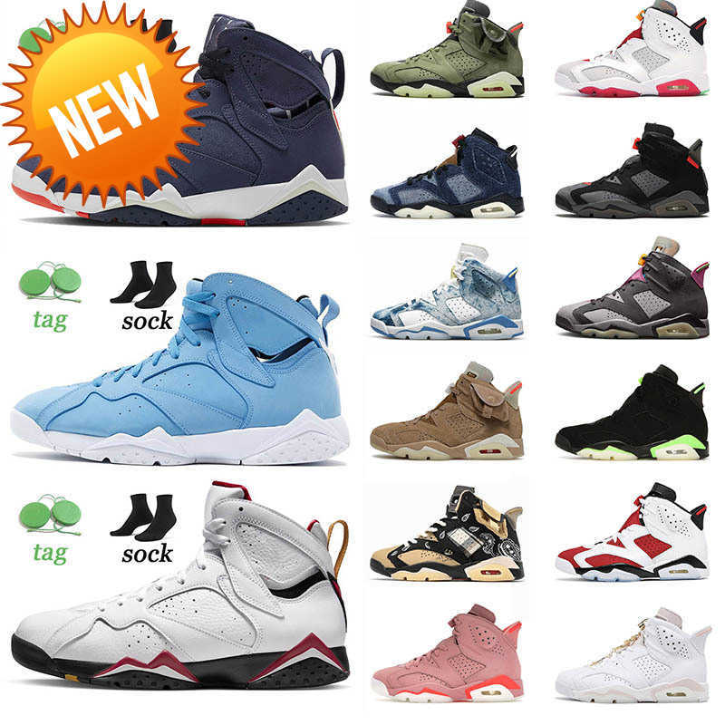 

NEW TN Athletic Shoes Jumpman 6 6s Men Basketball Shoes UNC Red Oreo Off Georgetown White Carmine Infrared Midnight Navy Washed Denim DMP, C34 cardinal 36-47