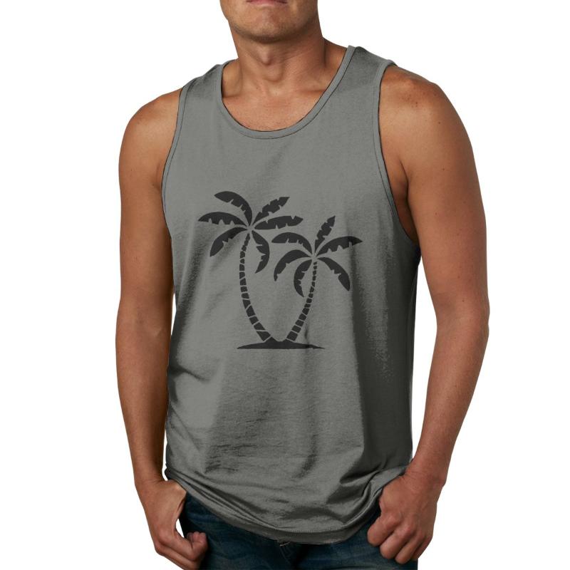 

Men' Tank Tops Palm Tree Sleeveless Top T-Shirt Casual Gym Vest Tee, Blue