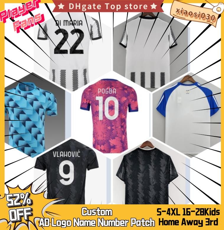 

22 23 Juventus Soccer Jerseys POGBA DI MARIA BONUCCI VLAHOVIC McKENNIE 2022 2023 Football Shirt PELLEGRINI Men Kids Jersey CHIESA ARTHUR maillot fans player XXXL 4XL, 22/23 men away ucl