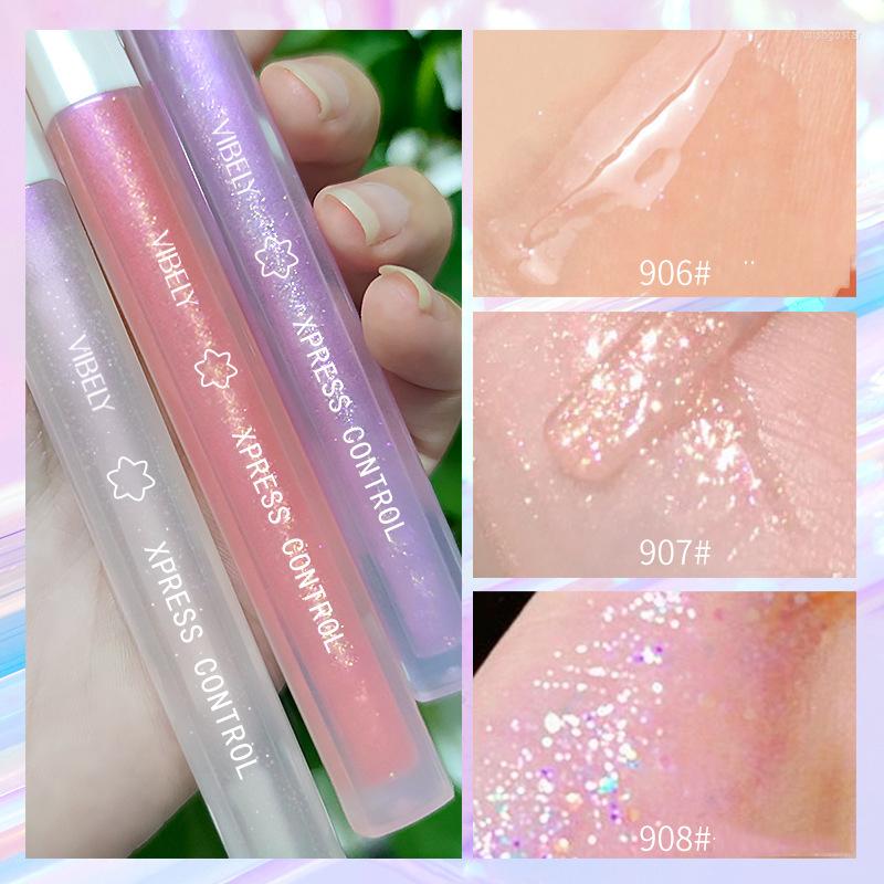 

Lip Gloss Mirror Water Glitter Glaze Transparent Glass Oil Waterproof Moisturizer Long Lasting Liquid Stain Makeup, 906