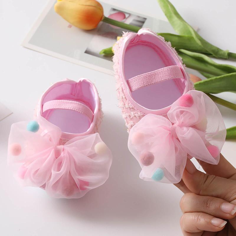 

First Walkers -18M Baby Infant Girls Flats Bow Knot Walker Soft Sole Born Toddler Princess Shoes, Cpk
