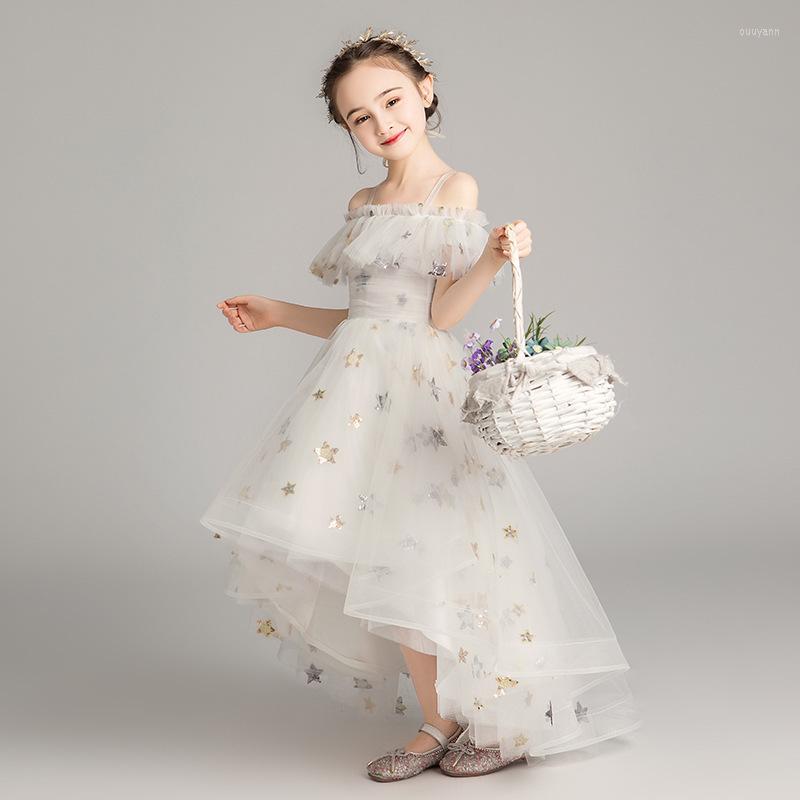 

Girl Dresses Flower First Communion For Girls Beaded Applique Kids Evening Gowns, Champagne2
