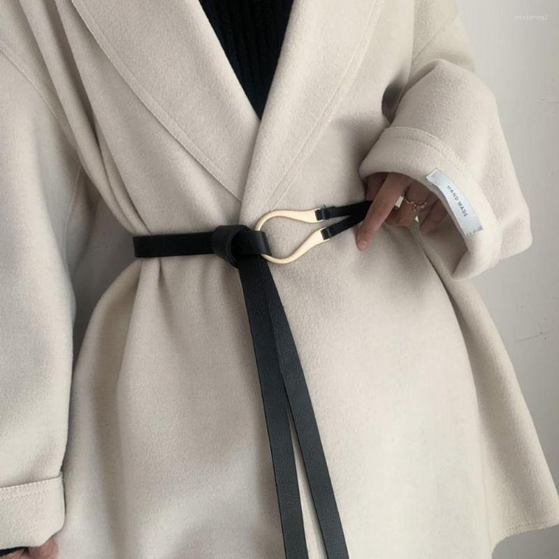 

Belts Stretch All-match Sweater Decorative Wild Skirt Bands Leather Thin Waist Belt Ladies Dress Cummerbund Knotted Waistband, Black