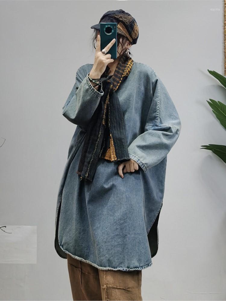 

Casual Dresses Women Dress Autumn Winter Retro Denim 2022 Ladies O-Neck Button Loose Vintage, Black