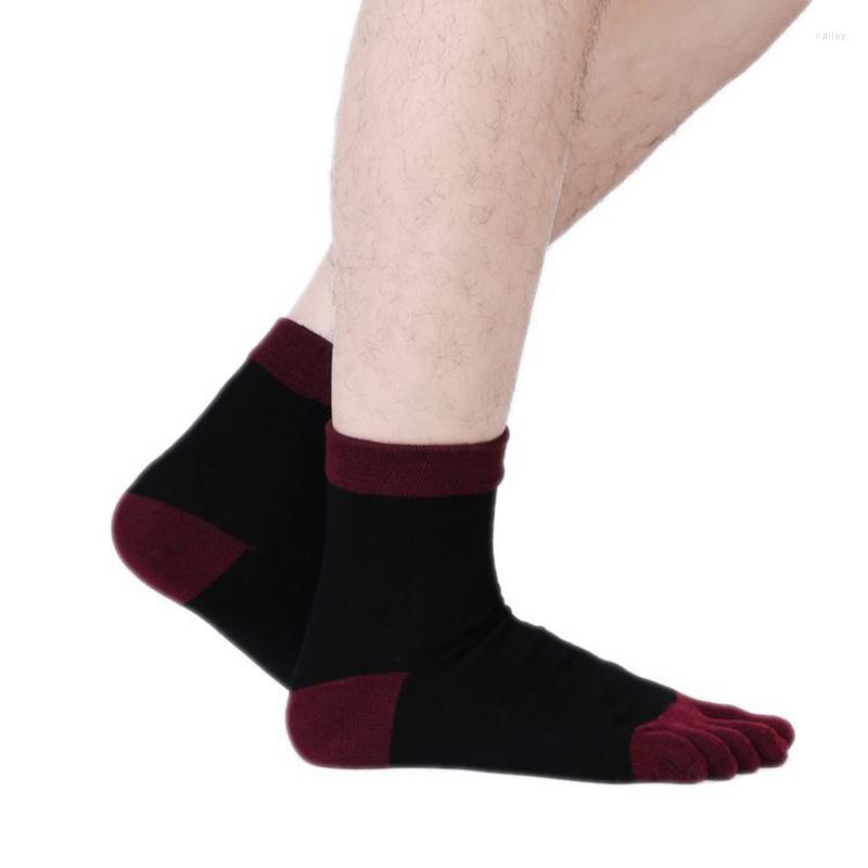 

Men's Socks Cotton Five Fingers With Heel Assorted Colors Mid Calf Toe Casual Sport Business Work Crew Deodorant Sox, White