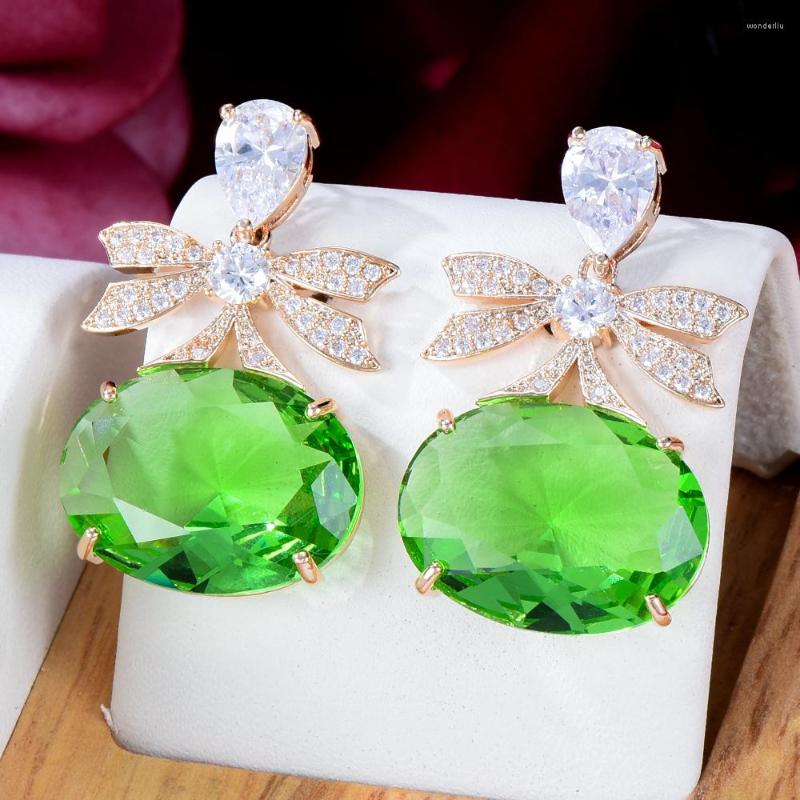 

Dangle Earrings GODKI 33MM Spring Yellow Bowknots Earring For Women Wedding Party Dubai Bridal Jewelry Boucle D'oreille Femme