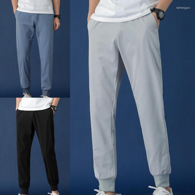 

Men's Pants Men's Smooth Fashion Ankle Tied Men Loose Casual Summer Trousers Streetwear, Black