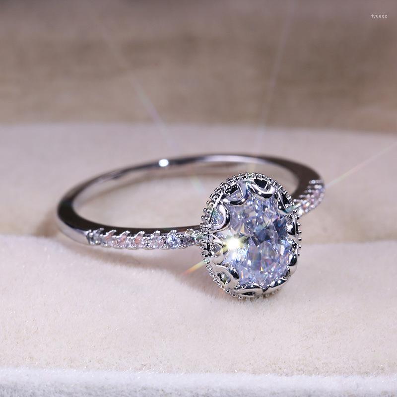 

Wedding Rings Fashion Women Crystal For Exqusite Zircon Engagement Band Finger Party Jewelry Accessories