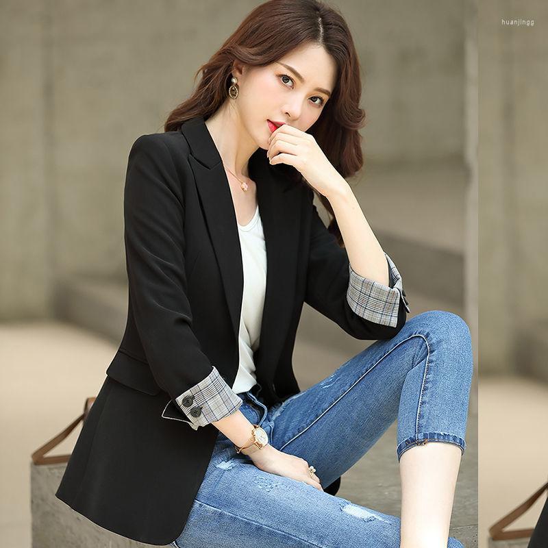 

Women' Suits Blazer Women Women' Short Spring Suit Jacket Veste Femme, Black long sleeve