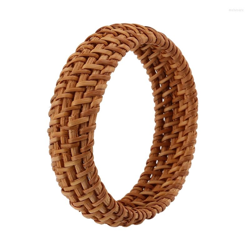 

Bangle Ethnic Style Hand-Woven Rattan Bracelet Simple Big Round Ladies Jewelry