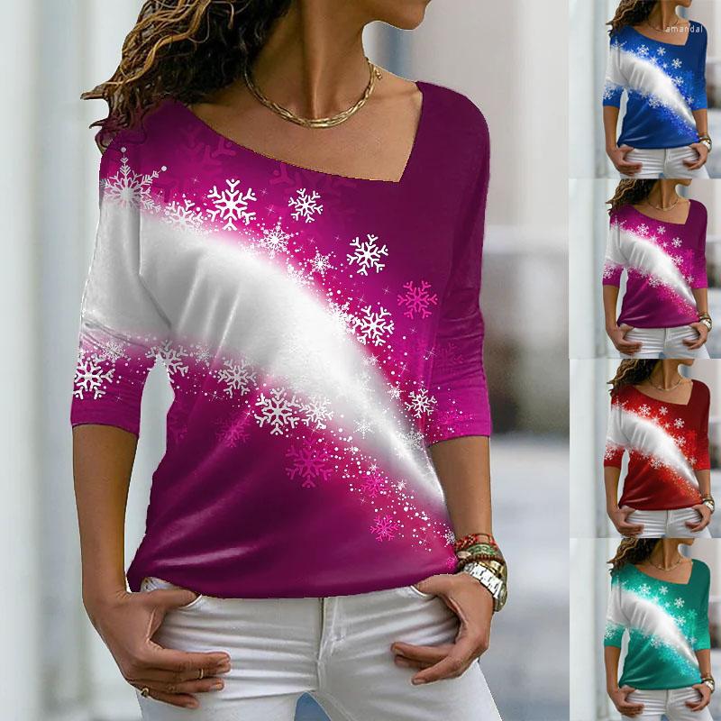 

Women' T Shirts Tee Long Sleeve Female T-Shirt 5XL Pullovers Tops Fashion Painting Women Clothing Plant Flowers Print T-Shirts, Blue