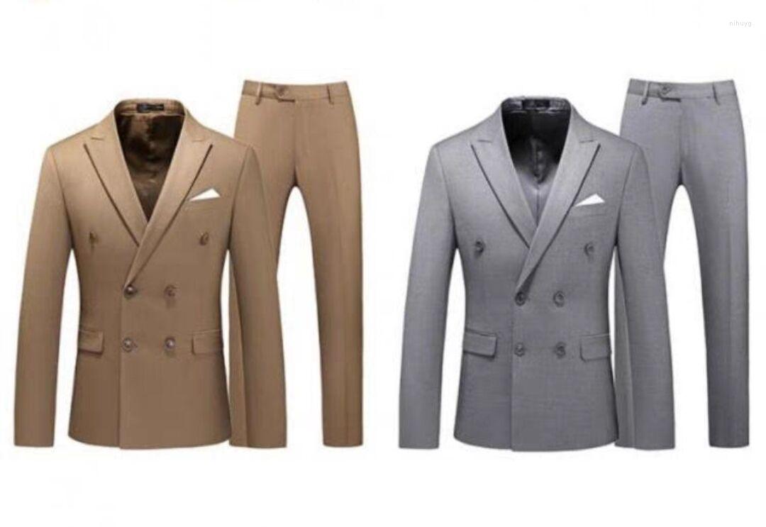 

Men's Suits Double Breasted Light Wedding Men Short Pants Groomsman Terno Masculino Beach Summer Groom Man Blazer, Picture shown