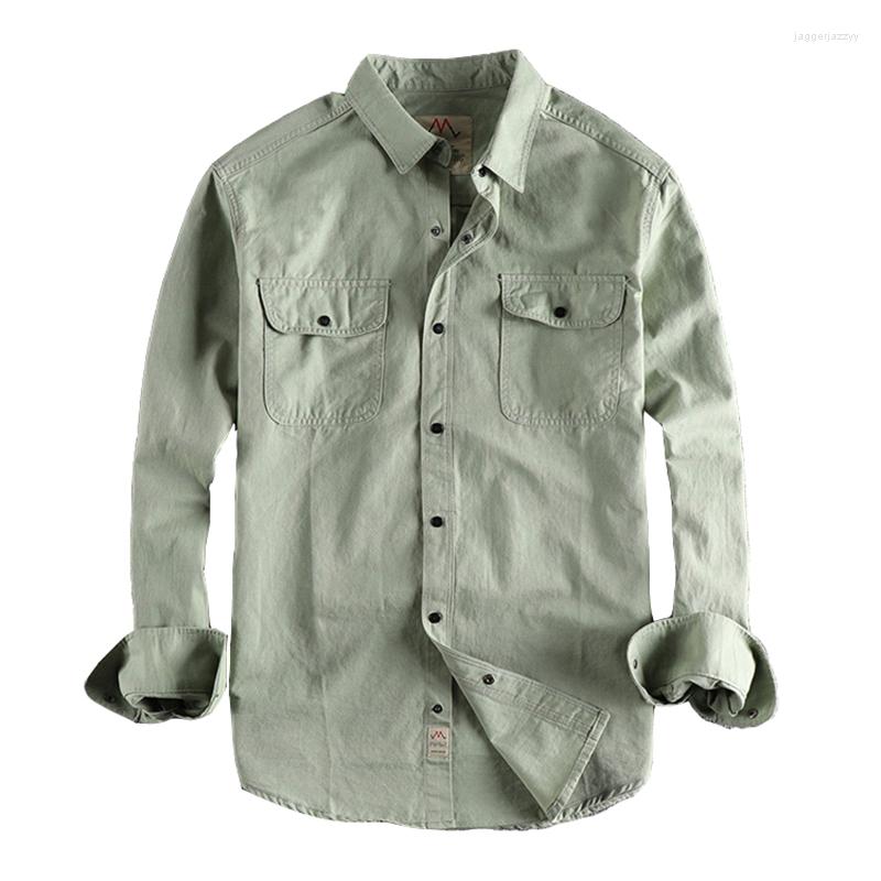 

Men's Casual Shirts Japanese Harajuku Cotton Vintage Button Up Cargo Shirt For Men Urban Streetwear Retro Military Style Long Sleeve, Version 4