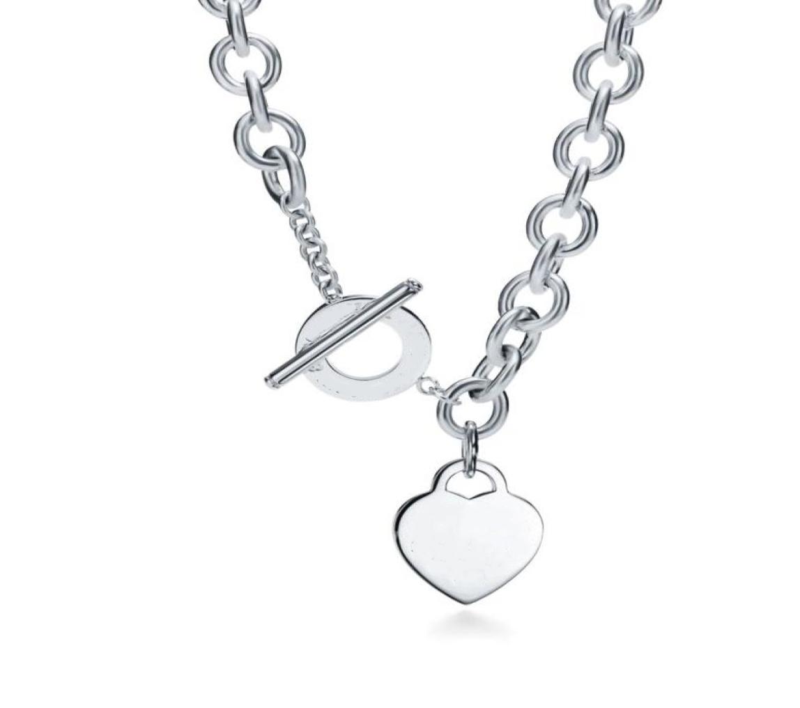 

tiff Return to Heart Tag Toggle necklace 925 Sterling Silver pendant necklaces female jewelry exquisite craftsmanship official log6060200