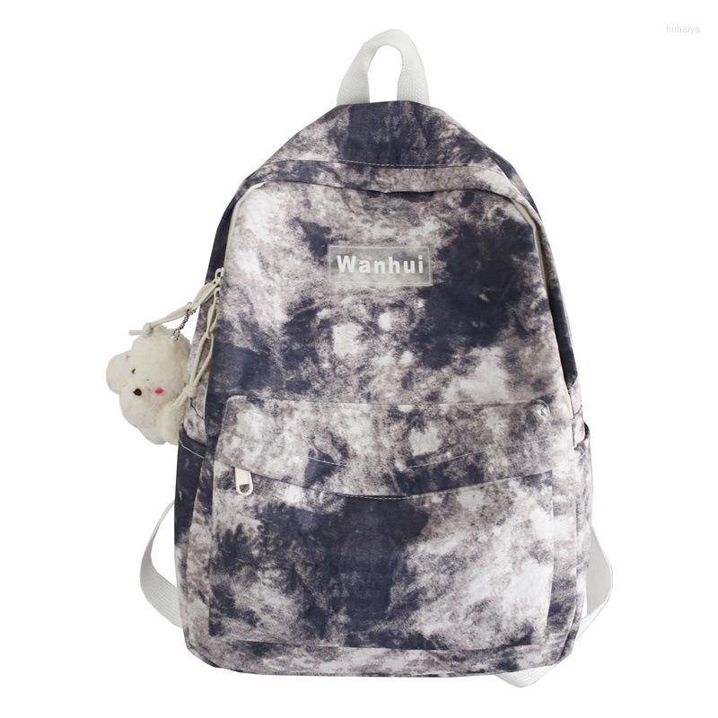 

Backpack Women's Waterproof Composite Cloth Printed Casual Student Bag, Blue