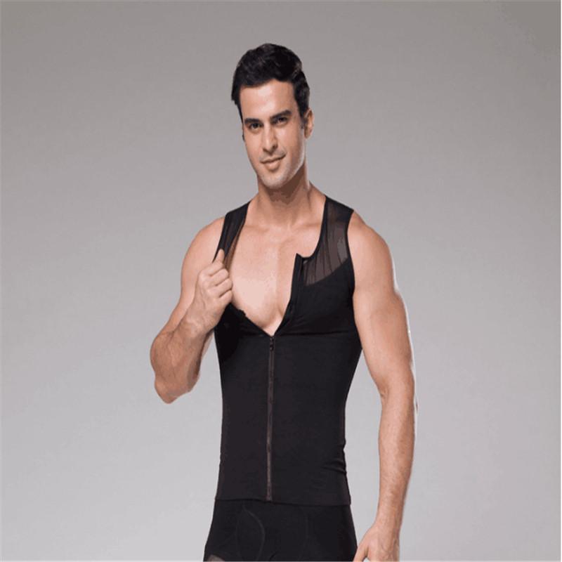 

Men' Body Shapers Gynecomastia Slimming Boobs Men Zipper Abdomen Control Corset Big Belly Tummy Trimmer Compression Vest