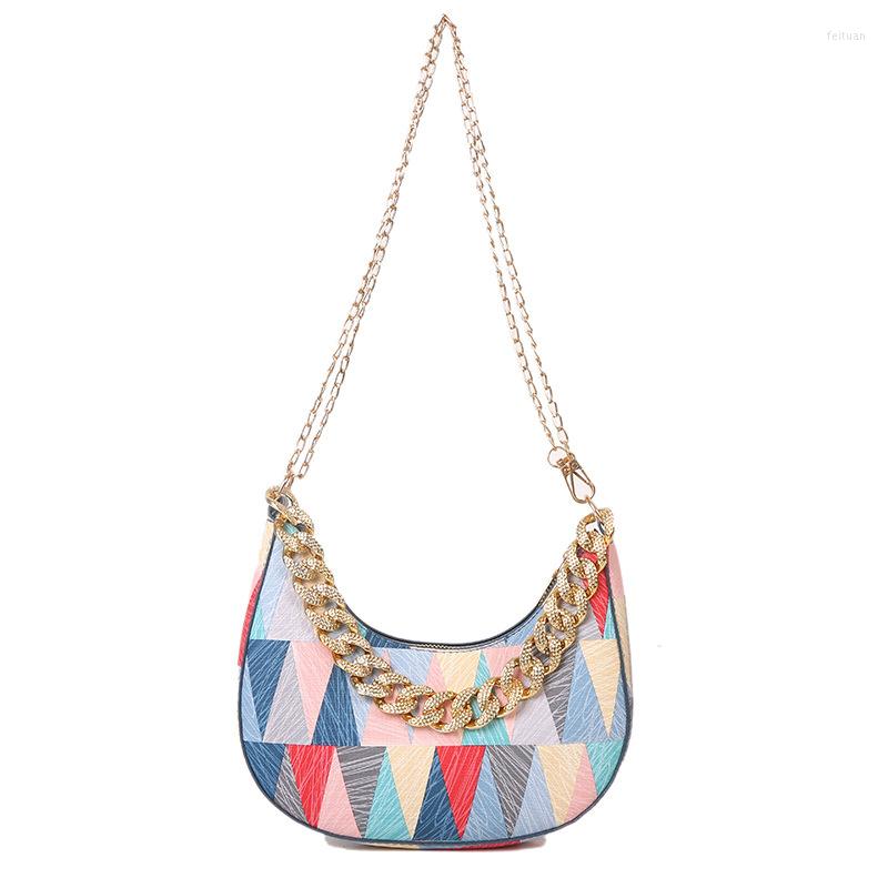 

Evening Bags 2022 Shoulder For Women Chains Underarm Bag Female PU Leather Purse Hobos Handbag, Black