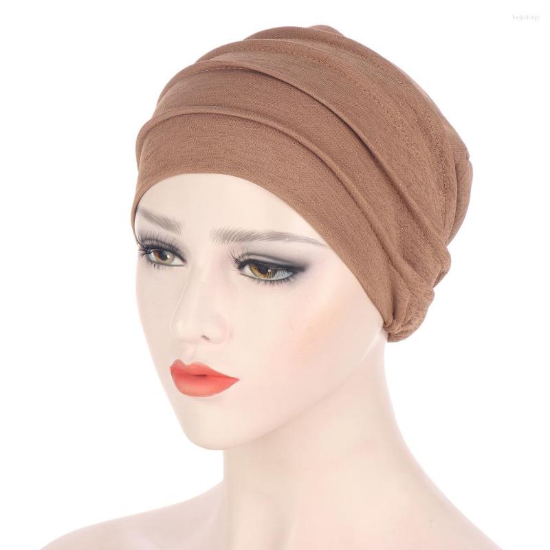 

Ethnic Clothing 2022 Hijab Caps Women Stretchy Scarf Cotton Muslim Headscarf Turban Hat Crinkle Pullover