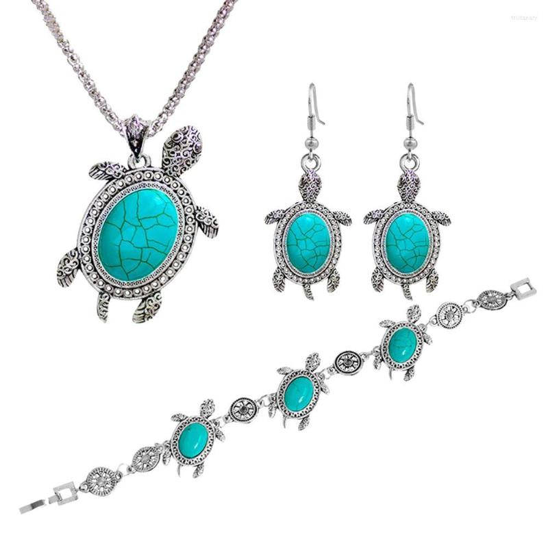 

Necklace Earrings Set 3Pcs/ Faux Tortoise Dangle Chain Bracelet Hook Necklace/Bracelet/Earrings For Women Pend, Picture shown