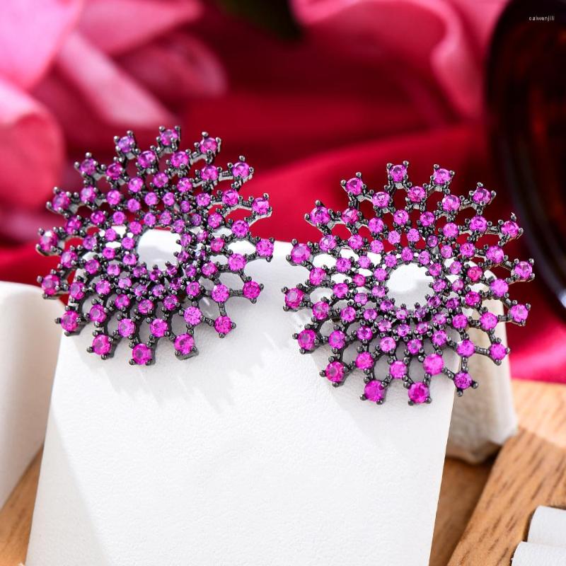 

Dangle Earrings GODKI Luxury Flower For Women Wedding Shinning Full Mirco Cubic Zirconia Pave Earring Fashion Jewelry