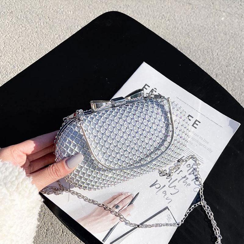 

Evening Bags Women's Crystal Wedding Luxury Designer Brand Handbags For Women Clutch Purse Fashion Trend Female Shoulder Bag, Black