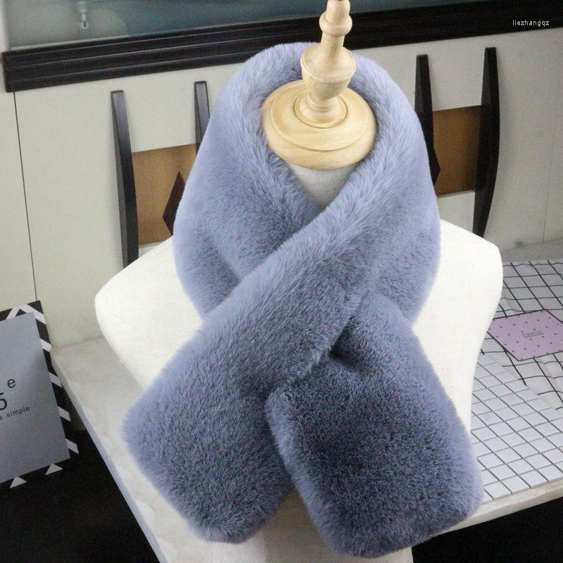 

Scarves 90x14CM Faux Fur Scarf Super Soft Collar Long Thick Muffler Cute Warm Quality Multicolors Pashmina
