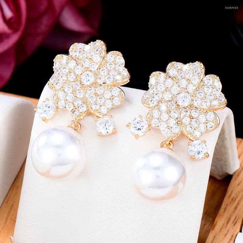 

Dangle Earrings GODKI Trendy Flowers Pearl Earring For Women Bohemian Geometric Drop 2022 Brincos Female DIY Fashion Jewelry