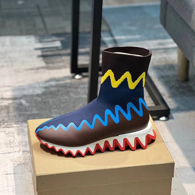 Sy Luxury Designer Femmes Botkle Boots Plate-plate-forme à talon plat Reds Reds Sole Chaussures Boot Boot Cut Cut Multicolour Calf Leathers Round