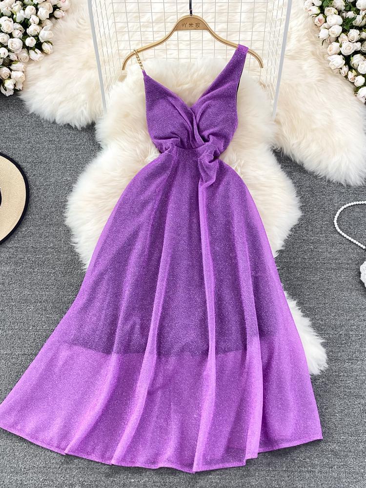 

Casual Dresses ZCWXM Bright Evening Dress Women Sleeveless Celebrity Unequal Spaghetti Strap High Waist Slim Chic Vestidos Vintage, Blue