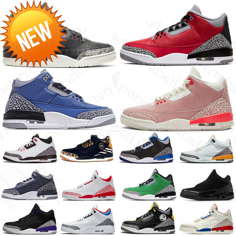 

NEW 2021 Mens Jumpman 3s Basketball Shoes 3 Men Women Unc Racer Blue Court Purple Cool Grey Og Black Cement White Trainers Retro Sneakers, 9 new seoul 40-46