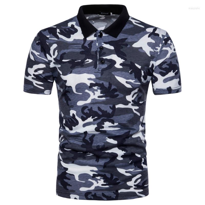 

Men' Polos ZOGAA Summer Casual Men'Polo Shirt Short Sleeve Turn Down Collar Slim Fit Camouflage Polo For Men Plus Size Military Style, Gray